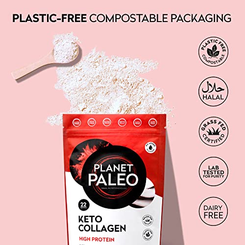 Planet Paleo Keto Collagen Powder (220g, 22 Servings) - Grass-Fed, High Protein Planet Paleo buy supplements canada