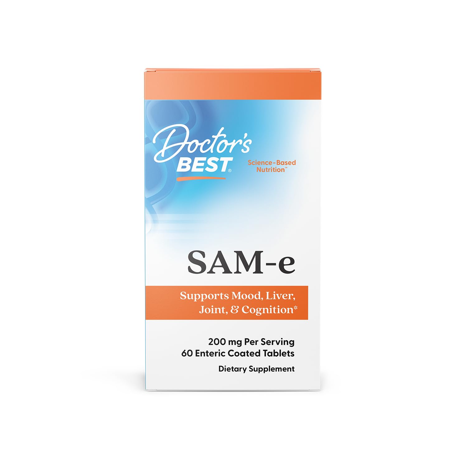 Doctor's Best SAM-e Mood & Joint Support & Liver Health (Pharmaceutical Grade/Non-GMO/Gluten Free/Vegetarian), Tablet, 60 Count (Pack of 1) Doctor's BEST buy supplements canada