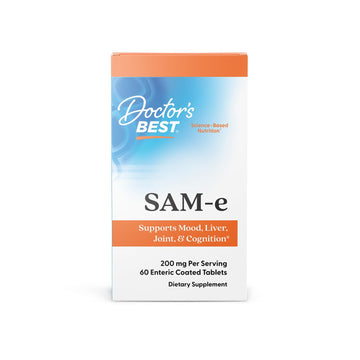 Doctor's Best SAM-e Mood & Joint Support & Liver Health (Pharmaceutical Grade/Non-GMO/Gluten Free/Vegetarian), Tablet, 60 Count (Pack of 1) Doctor's BEST buy supplements canada