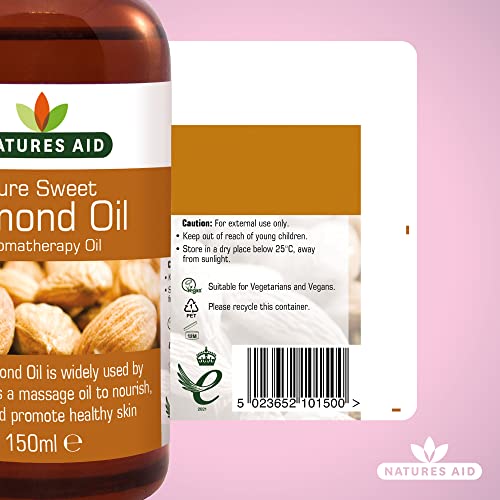 Natures Aid Almond Oil, Pure, Sweet Almond Oil, Massage Oil, Suited to Dry, Sensitive Skin natures aid buy supplements canada