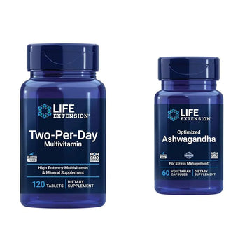 Life Extension Two-Per-Day 120 Tablet Multi-Vitamin & 60 Capsule Optimized Ashwagandha Stress Relief Supplement Bundle Life Extension buy supplements canada