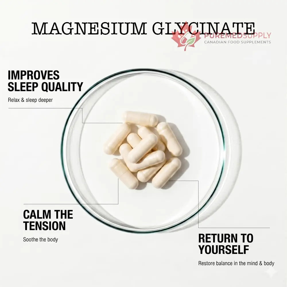 Zenium - Magnesium Glycinate for Sleep, Chelated, 600mg per Serving, 120 Capsules | High Absorption | Relieve Tension, Worry, Nervousness | Calm The Mind & Body | Ayurvedic | Natural Relief Supplement Zenium buy supplements canada