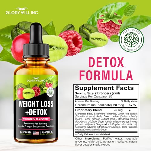 Glory Will Inc Weight Loss Drops Natural Detox Made in USA - Diet Drops for Fat Loss healthsupps.co.uk buy supplements canada