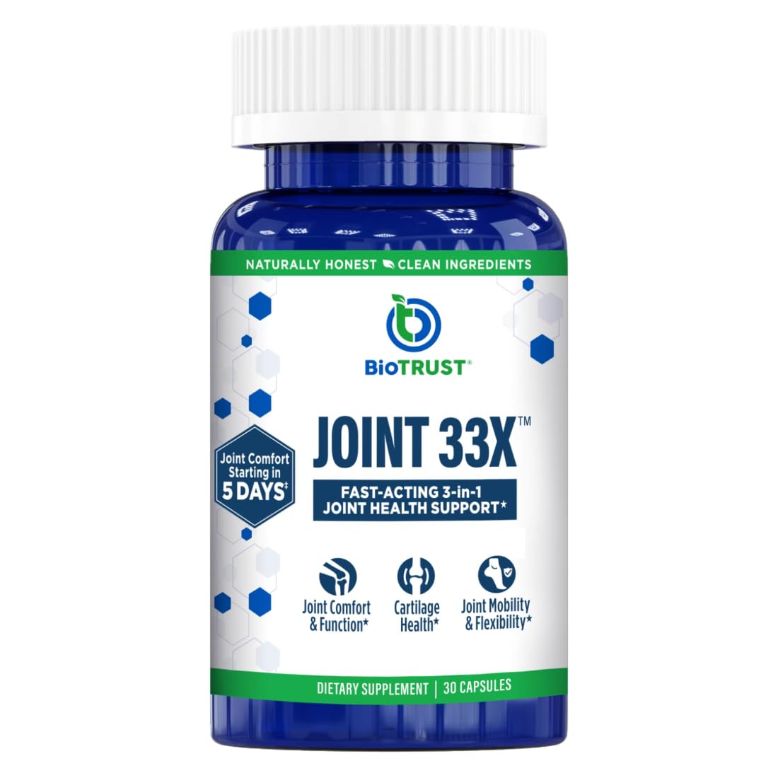 BioTrust Joint 33X Advanced 3-in-1 Joint Support Supplement - Healthy Flexibility, Mobility Relief & Comfort - Boswellia Serrata, Type II Collagen, Hyaluronic Acid - 30 Capsules BioTrust buy supplements canada