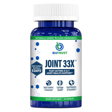 BioTrust Joint 33X Advanced 3-in-1 Joint Support Supplement - Healthy Flexibility, Mobility Relief & Comfort - Boswellia Serrata, Type II Collagen, Hyaluronic Acid - 30 Capsules BioTrust buy supplements canada