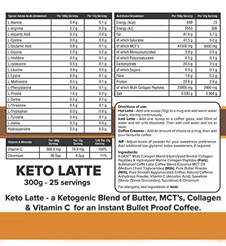 Instant Bulletproof Keto Coffee Creamer UK Made Collagen Latte | Butter Powder, Coconut MCTs & Vitamin C K GEN ketogenic enhancement buy supplements canada