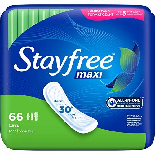 Stayfree Maxi Pads for Women, Super - 66 Count Stayfree buy supplements canada