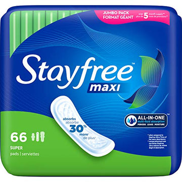 Stayfree Maxi Pads for Women, Super - 66 Count Stayfree buy supplements canada