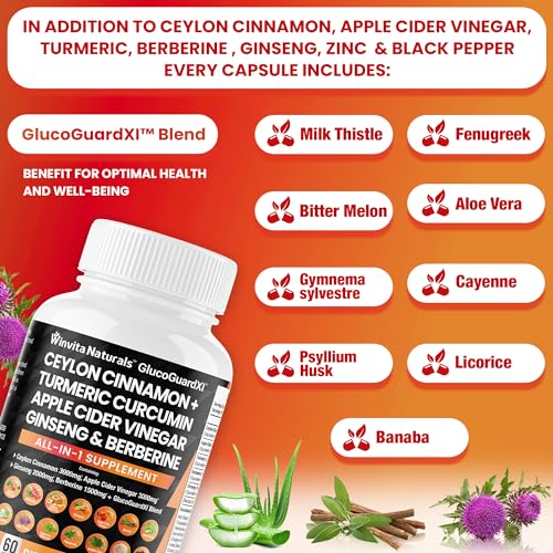 Ceylon Cinnamon 3000mg Apple Cider Vinegar 3000mg Turmeric 2000mg Panax Ginseng Winvita Naturals buy supplements canada