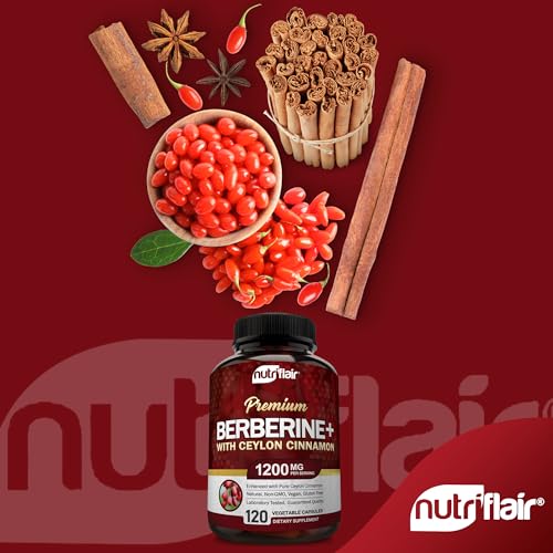 NutriFlair Premium Berberine HCL 1200mg, 120 Capsules - Plus Pure True Ceylon Cinnamon NutriFlair buy supplements canada