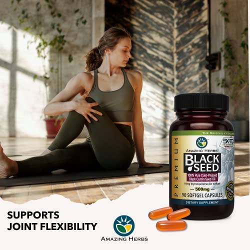 Amazing Herbs Premium Black Seed Oil Capsules - Cold Pressed Nigella Sativa Aids Amazing Herbs buy supplements canada