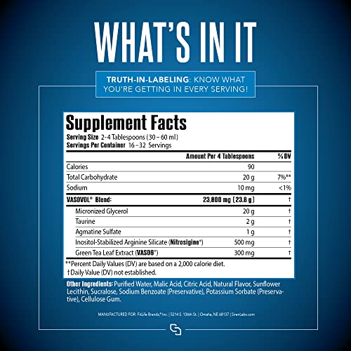 Siren Labs Vaso-VOL Liquid Muscle Pump Volumizer with Agmatine Sulfate - Pre Workout SIRENLABS buy supplements canada