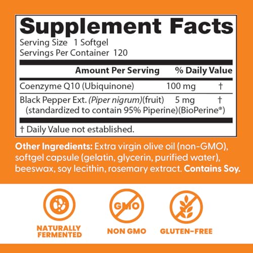 Doctor's Best High Absorption CoQ10 with BioPerine Supplement - Coenzyme Q10 Softgels for Heart Health & Antioxidant Support, Naturally Fermented CoQ10 100mg Doctor's BEST buy supplements canada