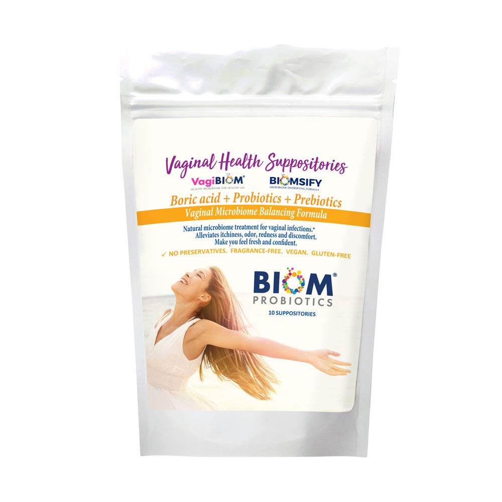 Biom Probiotics Prebiotics Boric acid Suppositories . Feminine Health Probiotic for Infections & pH Essentials VEGAN,PARABEN-FREE (10) Biom Probiotics buy supplements canada