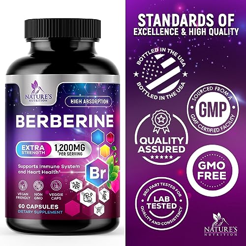 Berberine Supplement 1200mg per Serving - High Absorption Heart Health Support Nature's Nutrition buy supplements canada
