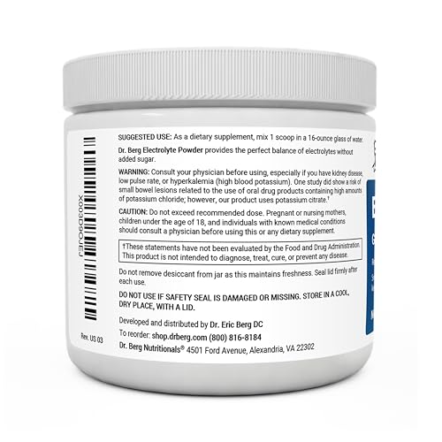 Dr. Berg Hydration Keto Electrolyte Powder - Enhanced w/ 1,000mg of Potassium & Real Dr. Berg Nutritionals buy supplements canada