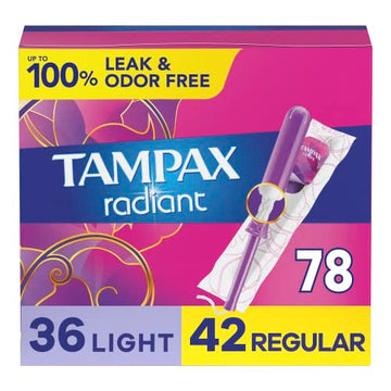 Tampax Radiant Tampons Multi Pack with LeakGuard Braid, Light/Regular Absorbency, Unscented, 26 Count Tampax buy supplements canada