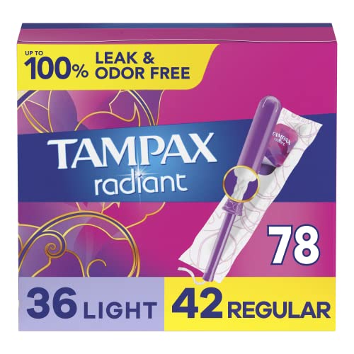Tampax Radiant Tampons Multi Pack with LeakGuard Braid, Light/Regular Absorbency, Unscented, 26 Count Tampax buy supplements canada
