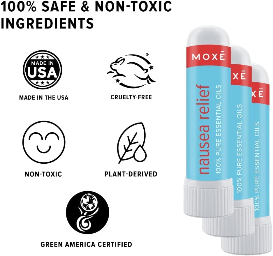 MOXE Nausea Nasal Inhaler Sticks, All Natural Essential Oil Blend, Ginger, Cardamom, Peppermint MOXE buy supplements canada