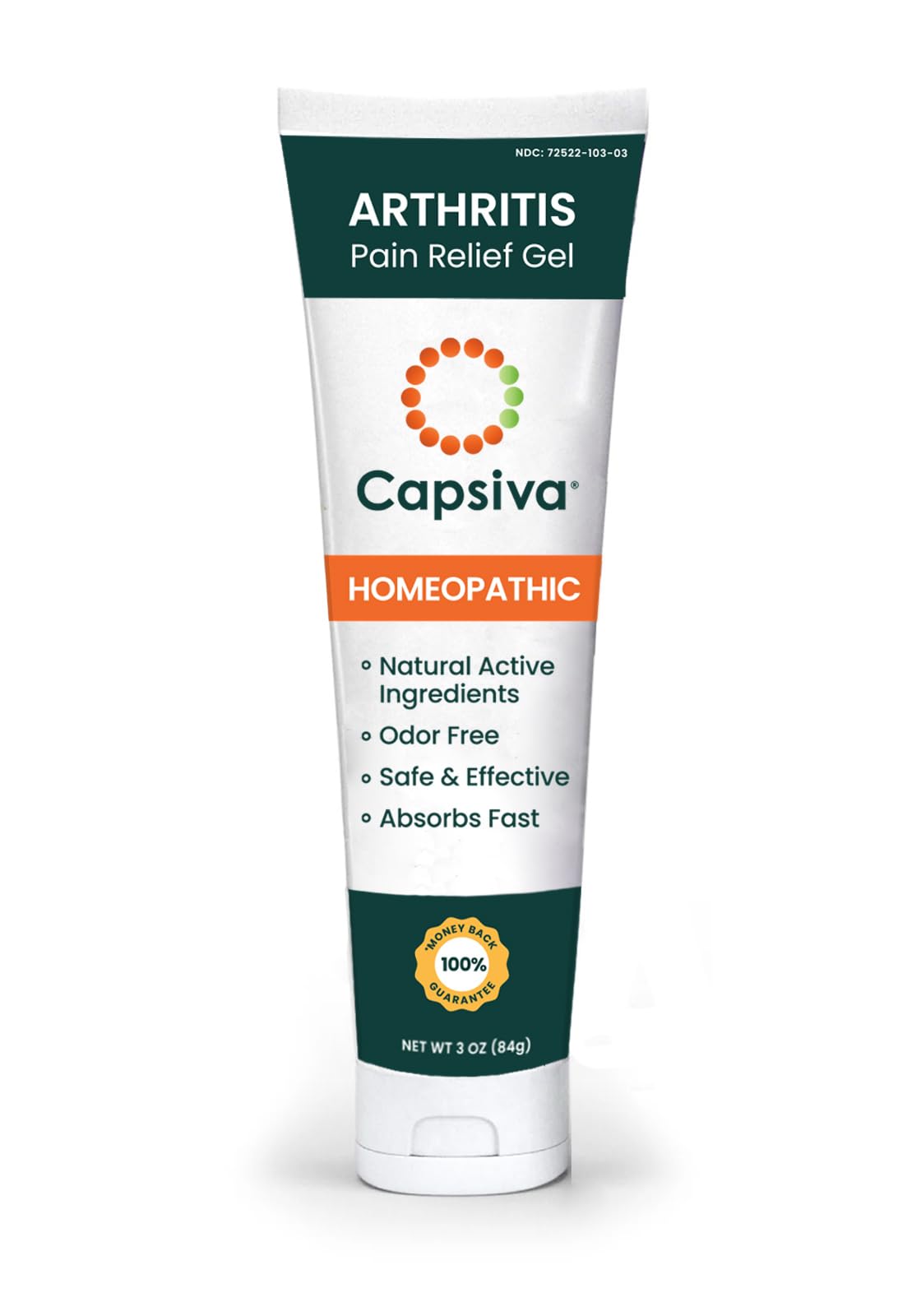 Capsiva Pain Relief Topical 3oz Tube, for Your Hands, Neck, Back, Joints, Non-Greasy, No Burn, Odor Free, Homeopathic Active Ingredients, Contains Capsaicin & Arnica, Absorbs Fast Capsiva buy supplements canada