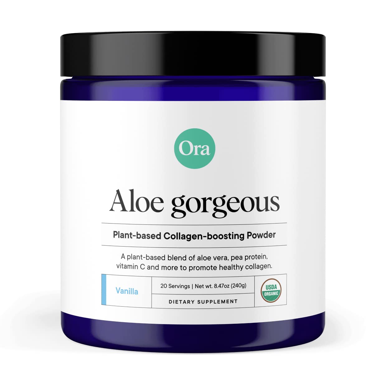 Ora Organic Vegan Collagen-Boosting Powder for Women and Men - Hair, Skin, & Nails Support - Bamboo Silica, Plant-Based Protein, Organic Vitamin C, Aloe Vera - Vanilla Flavor, 20 Servings Ora Organic buy supplements canada