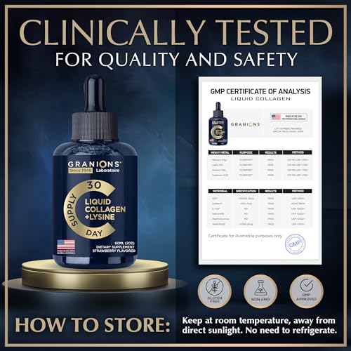 Liquid Collagen Peptides with Biotin and Lysine - Max Hair Skin and Nails Liquid Collagen Granions buy supplements canada
