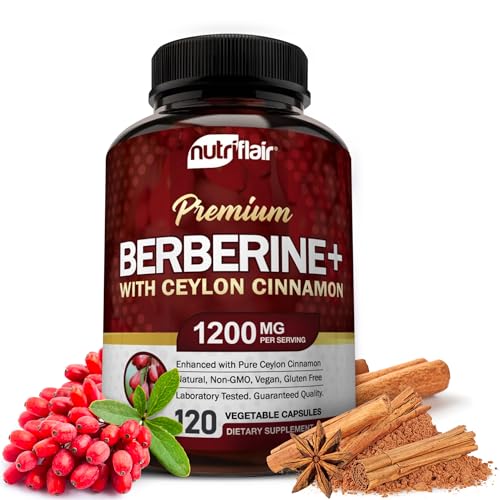 NutriFlair Premium Berberine HCL 1200mg, 120 Capsules - Plus Pure True Ceylon Cinnamon NutriFlair buy supplements canada