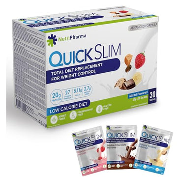 Quick Slim Meal Replacement Shake for Weight Loss, 30 Servings, 20g Protein, 27 Vitamins NUTRIPHARMA Quick Slim buy supplements canada