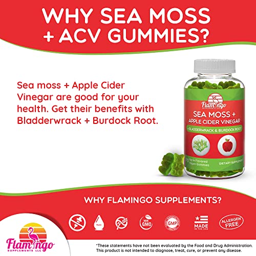 Sea Moss Gummies with Apple Cider Vinegar, Bladderwrack, and Burdock Root Organic Flamingo Supplements buy supplements canada