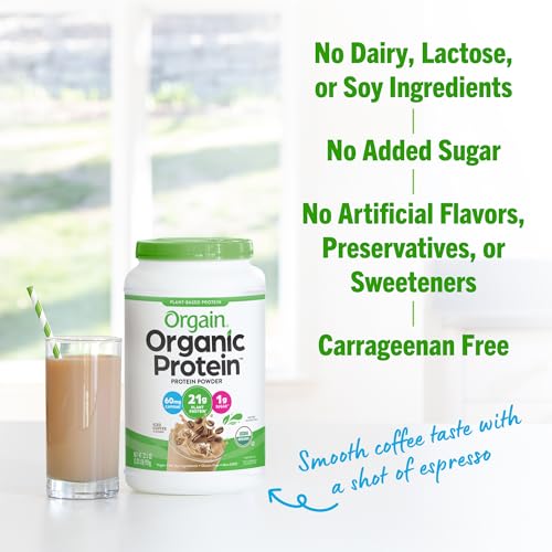 Orgain Organic Vegan Protein Powder, Iced Coffee - 21g Plant Based Protein, Gluten Free Orgain buy supplements canada