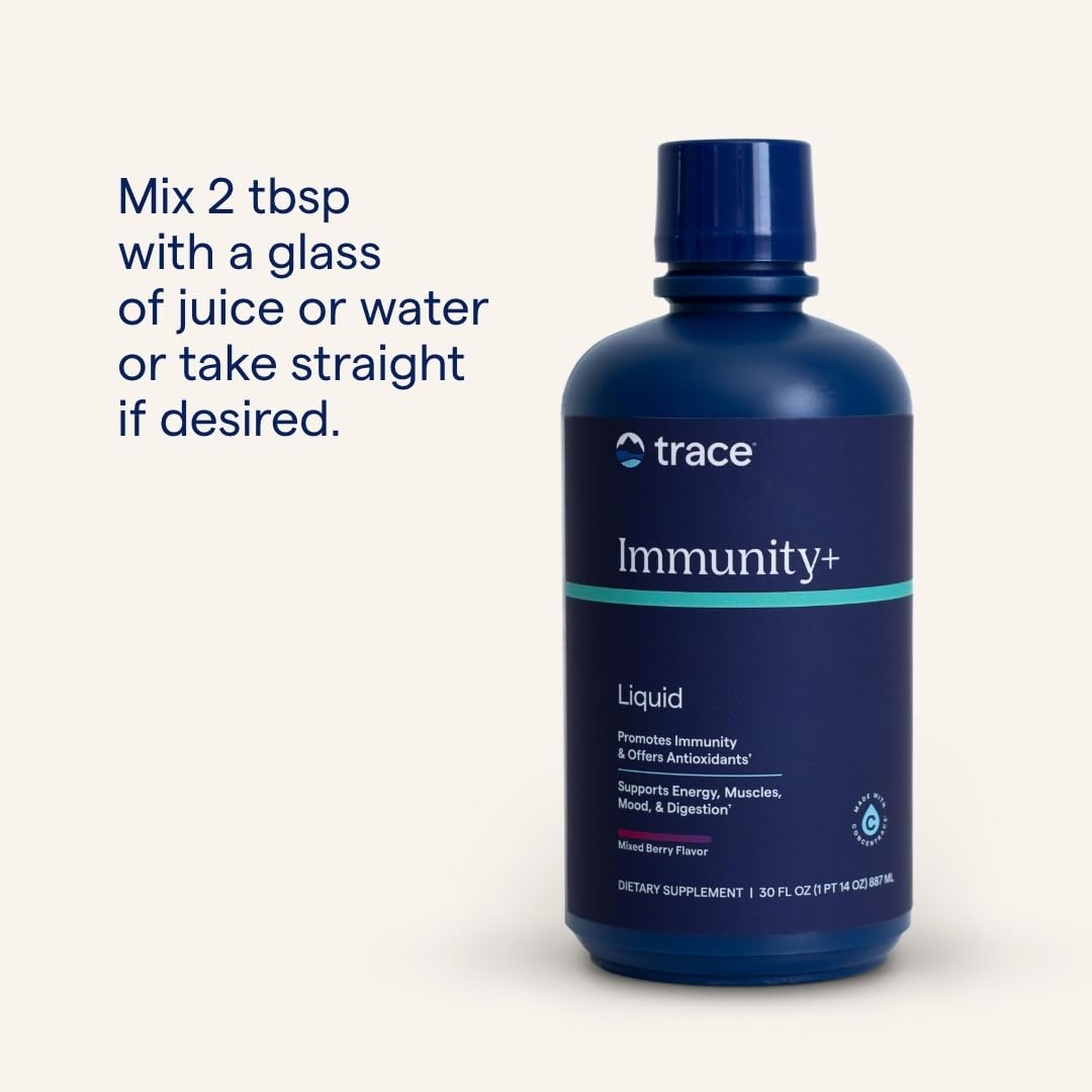 Trace Minerals Immunity+ - Liquid Supplement for Healthy Body & Immune Support - Elderberry Multivitamin - Formulated with Ionic Trace Minerals - Sugar-Free - Mixed Berry - 30 fl oz (30 Servings) Trace Minerals buy supplements canada