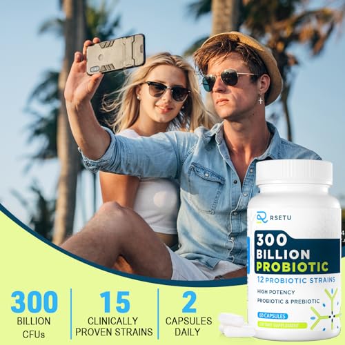 Probiotics for Women Men: 300 Billion CFU Probiotic High Potency + 12 Strains Organic RSETU buy supplements canada