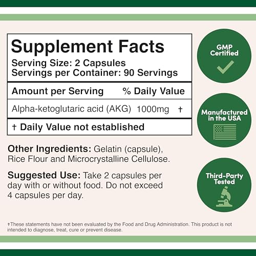 AKG Supplement (Alpha Ketoglutaric Acid) 1,000mg Per Serving (180 Capsules) Different Double Wood Supplements buy supplements canada