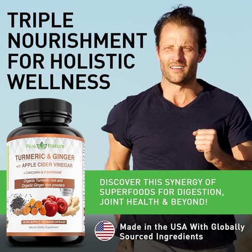 PIUS NATURE Turmeric Curcumin and Ginger with Apple Cider Vinegar, USDA Organic PIUS NATURE buy supplements canada