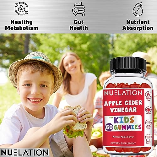 NUELATION Apple Cider Vinegar Gummies for Kids, 60 Servings. Gluten Free, Vegan and Gelatin NUELATION buy supplements canada