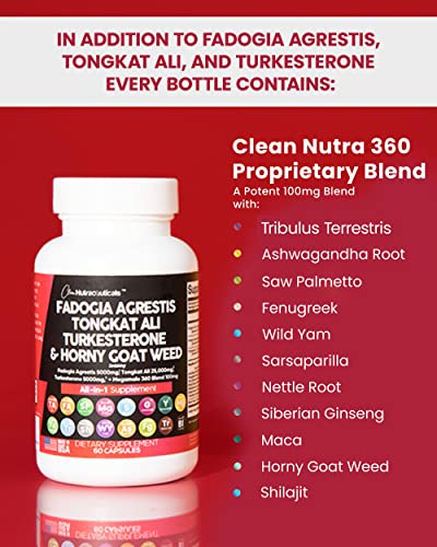 Fadogia Agrestis 5000mg Tongkat Ali 25000mg Turkesterone 5000mg Clean Nutraceuticals buy supplements canada