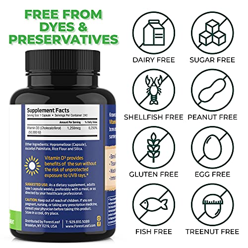 ForestLeaf - Vitamin D3 IU Weekly Supplement (50,000 IU - 240 Count) ForestLeaf buy supplements canada