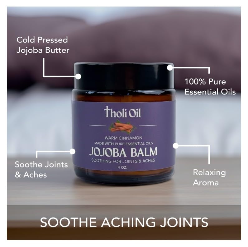 tHOli Plantar Fasciitis Relief Balm – Jojoba Cream with Cinnamon, Cassia, Spikenard & Hyssop – Soothes Heels, Supports Joints & Skin Repair (1oz) Tholi Oil buy supplements canada