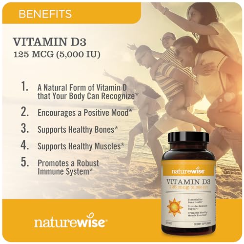 NatureWise Vitamin D3 5000iu (125 mcg) Healthy Muscle Function, and Immune Support NatureWise buy supplements canada