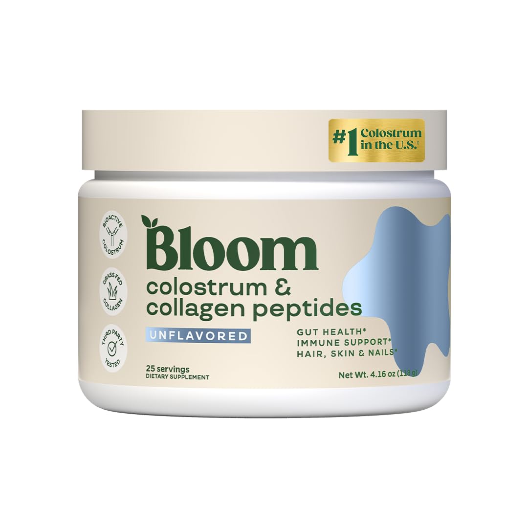 Bloom Nutrition Bovine Colostrum Powder with Vitamin B-12 for Gut Health, Immune Support, Hair Growth & Beauty Supplement | Unflavored, 25 Servings Bloom Nutrition buy supplements canada