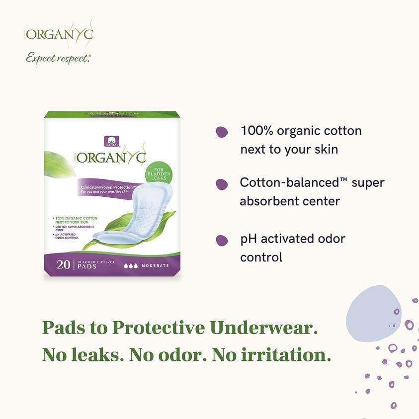 Organyc 100% Organic Cotton Light Incontinence Liners for Bladder Leakage Control Organyc buy supplements canada