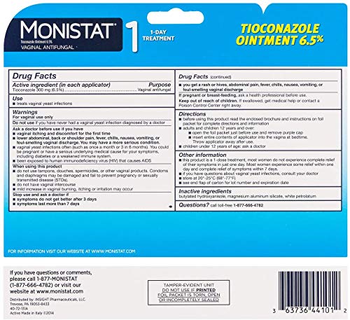 Monistat 1-Day Yeast Infection Treatment, Prefilled Applicator, 1 ea Monistat buy supplements canada