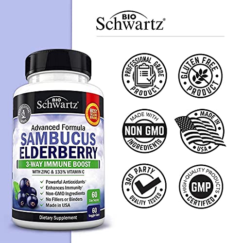 Elderberry with Zinc and Vitamin C for Adults - Immune Support Vitamins BioSchwartz buy supplements canada