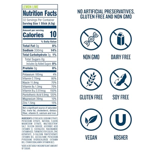 DripDrop Hydration - Zero Sugar Electrolyte Powder Packets Keto - Lemon Lime - 32 Count DripDrop buy supplements canada