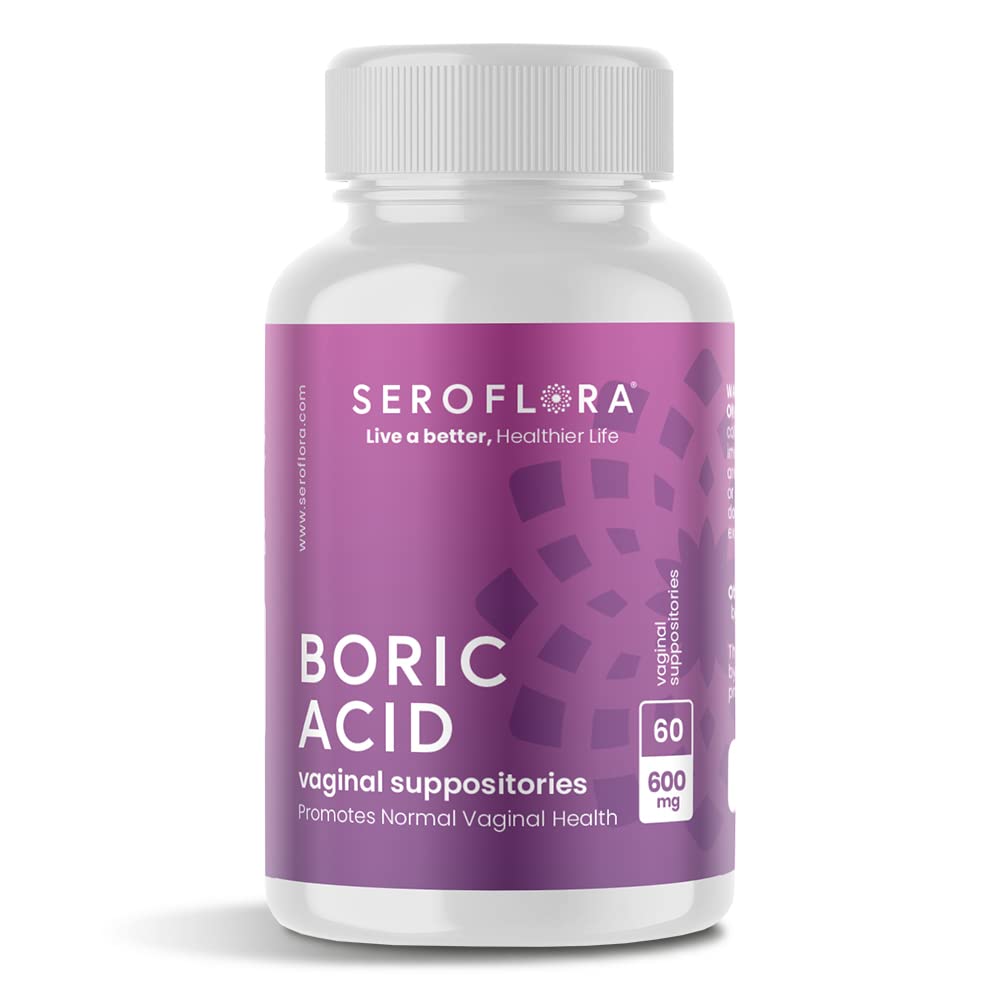 Seroflora Boric Acid 600mg Feminine Capsules, Feminine pH Support, Intimate Freshness for Women, Fast-Dissolving Capsules (60 Count) Seroflora buy supplements canada