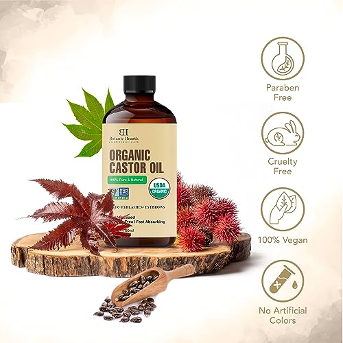 Botanic Hearth Castor Oil | USDA Certified Organic |100% Pure & Hexane Free | Cold Pressed | Growth Botanic Hearth buy supplements canada