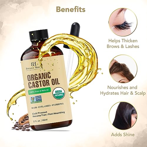 Botanic Hearth Castor Oil | USDA Certified Organic |100% Pure & Hexane Free | Cold Pressed | Growth Botanic Hearth buy supplements canada