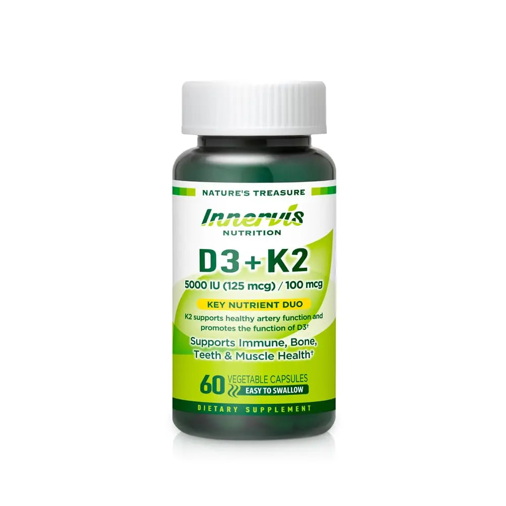 INNERVISNUTRITION Vitamin D3 5000 IU + K2 MK-7 100mcg – Bone, Heart & Immune Support, Easy to Swallow, 60 Capsules INNERVISNUTRITION buy supplements canada