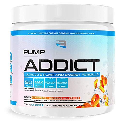 BELIEVE Pump Addict Ultimate Pre-Workout and Energy Formula Sour Peach, 550 g Believe buy supplements canada