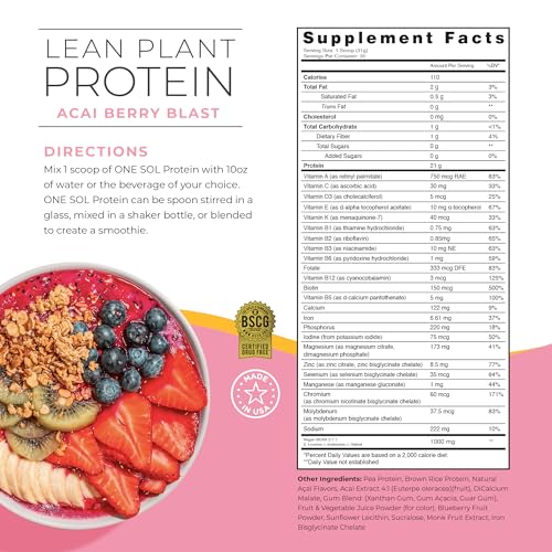 One Sol Protein Powder, Lean & Low Carb, No Bloating, Gluten Free, Lactose-Free One Sol buy supplements canada